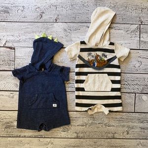 Cool boy hooded onsie romper set
